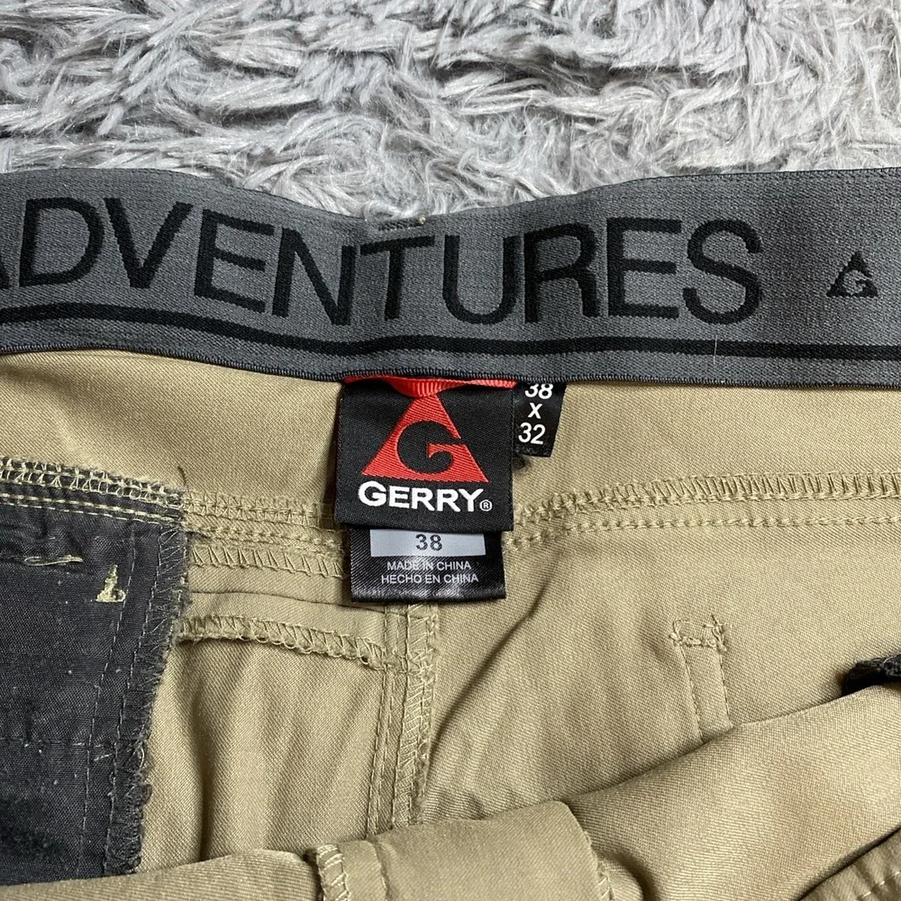 Gerry On The Go Adventures Men's Sz 38x31 Outdoors Hiking Performance Tan Pant